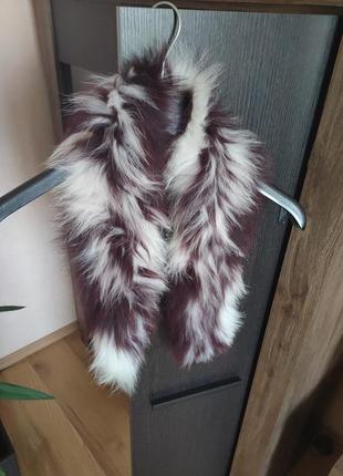 Эксклюзивный шарф из натурального меха, вязаный