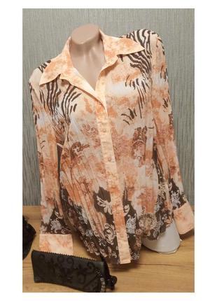 Гарнянка женская блуза рубашка кофточка с длинным рукавом, состав полиэстер,б/у в очень хорошем состоянии