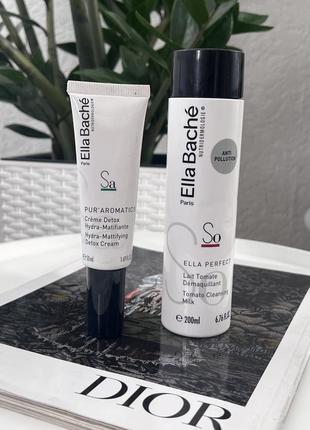 Лот молочко для демакияжа "томат" , крем ella bache ella perfect makeup removal tomato cleansing milk 200ml