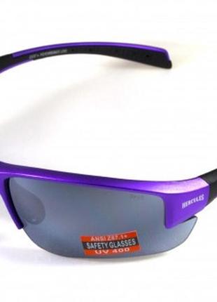Очки защитные открытые global vision hercules-7 purple (silver mirror) зеркальные серые