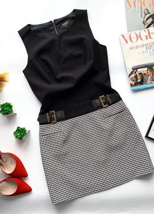 👗шикарное платье гусиная лапка/чёрное с белым деловое платье/строгое платье в офис👗