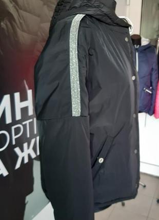 Женская чёрная куртка на осень-весну 443 фото