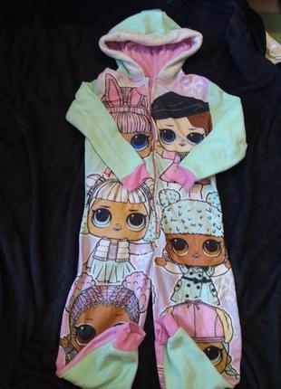 Флисовая пижамка-кигуруми на девочку 8-9 лет,lol surprise4 фото