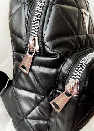 Стильный черный женский рюкзак guess стеганый рюкзак эко кожа кожаный женский рюкзак повседневный рюкзак из эко-кожи7 фото