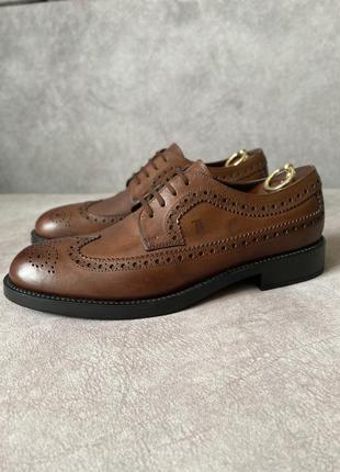 Оригинальные кожаные броги туфли tod’s 29см