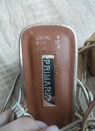 Босоножки на шнуровке,37,primark3 фото