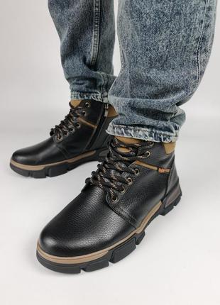 Фирменные мужские зимние ботинки натуральная кожа + молния braxton7 фото