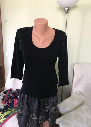 Трикотажна блуза з паєтками