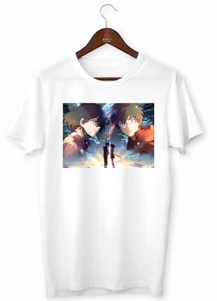 Футболка з оригінальним принтом "your name твоє ім'я taki tachibana mitsuha miyamizu плачуть