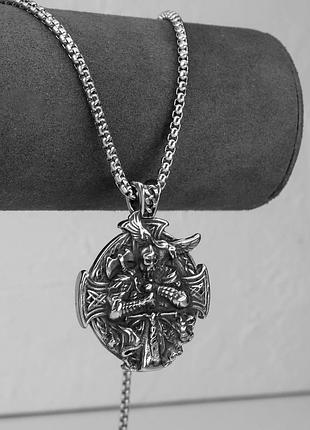 Чоловічий кулон на шию з ланцюжком "viking" з нержавіючої сталі