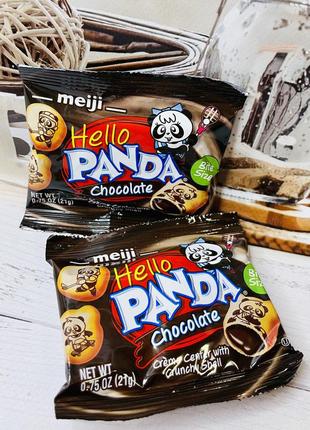 Японське печиво meiji hello panda з шоколадною начинкою, 2шт