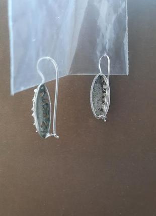 Вінтажні антикварні мельхіорові сережки ажурні філігранні5 фото