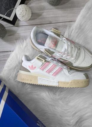🔥женские кроссовки adidas forum '84 low white pink белые с розовым🔥