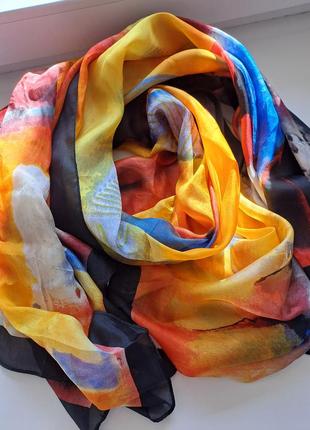 Большой шелковый шарф палантин1 фото