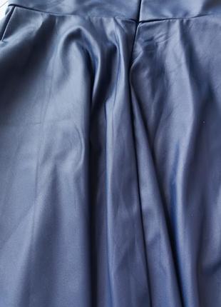 Синяя юбочка эко-кожа