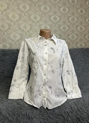 Рубашка с принтом. женская рубашка. рубашка женская. белая блузка. блуза прямого кроя3 фото