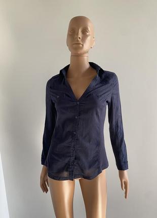 Синя бавовняна сорочка