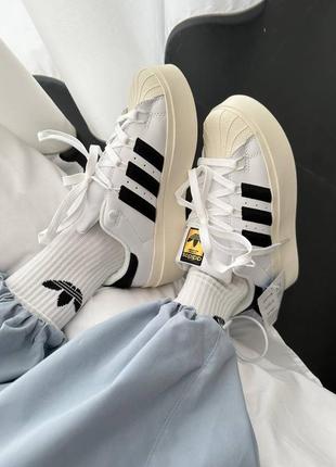 Adidas superstar bonega “white / black”5 фото