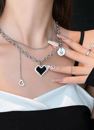 Подвеска в корейском стиле с сердцем