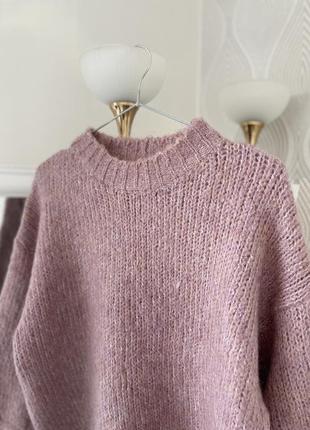 Вязаный свитер из натуральной нити в холодном розовом оттенке от итальянского бренда crystal girl размера xxs-xs2 фото