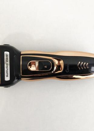 Електробритва сіткова і тріммер для бороди gemei / geemy gm-595 з акумулятором. колір: золотий3 фото