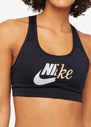 Черный оригинальный топ, бра для занятий спортом nike dri-fit