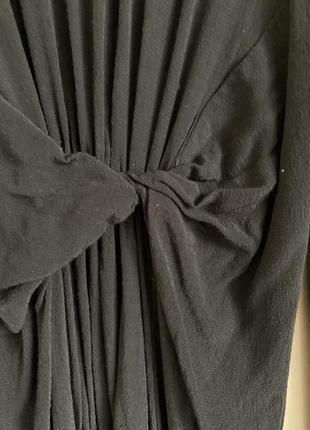 Вискозное черное платье reserved миди с подпорядками с распоркой5 фото