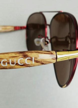 Окуляри в стилі окуляри gucci краплі чоловічі сонцезахисні коричневі поляризированые8 фото