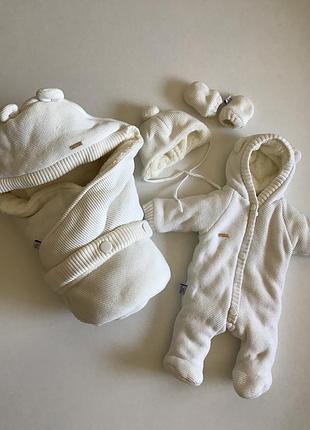 Зимовий набір для новородженного, комбінезон, конверт