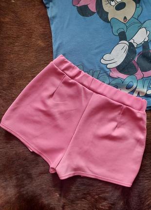 Стильный брендовый комплект юбка-шорты и футболка с минни маус3 фото