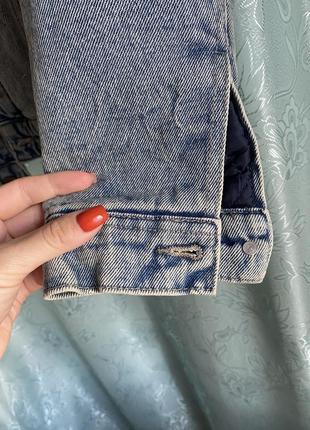Джинсовая куртка шерпа на меху дубленка джинсовая zara h&amp;m5 фото