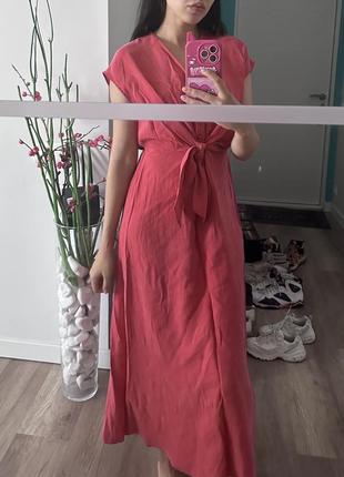 Платье mango красное длинное макси xs1 фото