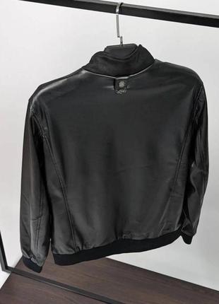 Брендовая куртка billionaire, экокожа+экозамш, черного цвета3 фото