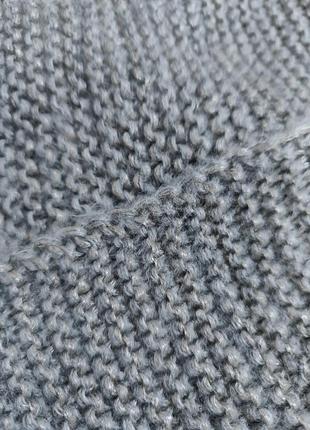 Серый вязаный шарф-снуд, бафф, хомут, 30х52 см5 фото