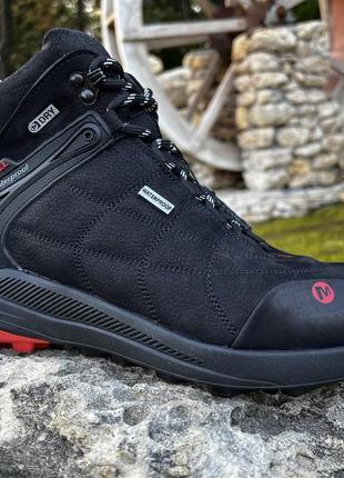 Зимові кросівки термо, спортивні шкіряні черевики merrell gore-tex waterproof black2 фото