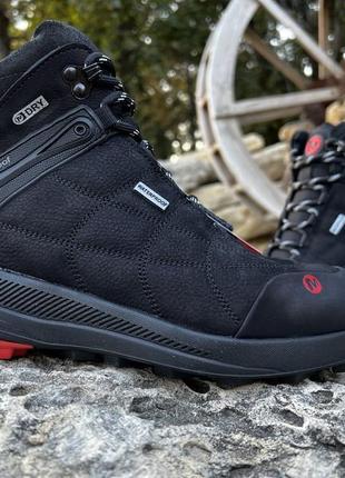 Зимові кросівки термо, спортивні шкіряні черевики merrell gore-tex waterproof black4 фото