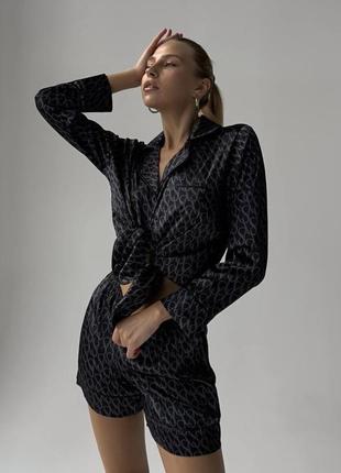 Черная базовая пижамка с шортиками ❤️ женская пижама 🌸 одежда для дома