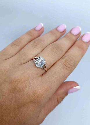 Срібна каблучка з золотими напайками