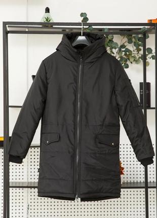 Удлиненная зимняя мужская парка качественная теплая куртка1 фото