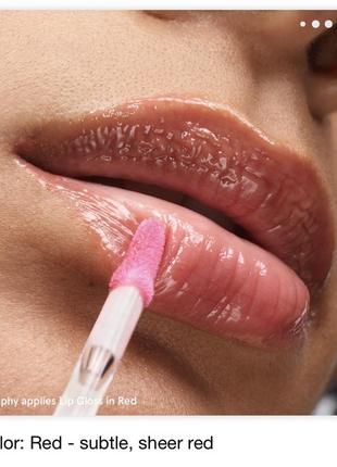 Напівпрозорий  соковитий блиск для губ glossier glassy high-shine lip gloss in red4 фото