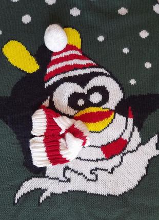 Теплый зимний свитер с новогодней тематикой, xl-3xl/422 фото
