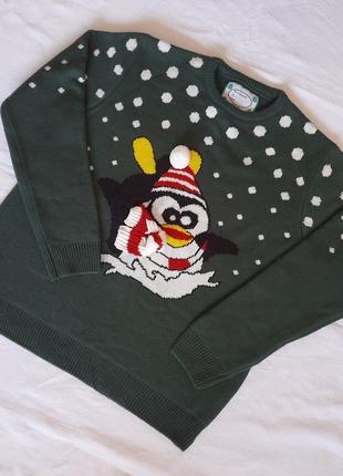 Теплый зимний свитер с новогодней тематикой, xl-3xl/424 фото