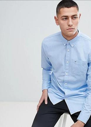 Hollister мужская голубая рубашка.