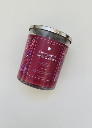 Парфумована свічка champagne apple & honey bath and body works