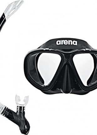 Набір маска і трубка arena premium snorkeling set jr чорний діт osfm