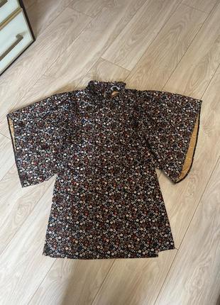 Цветочное платье кимоно туника zara бренд классное стильное элегантное красивое4 фото