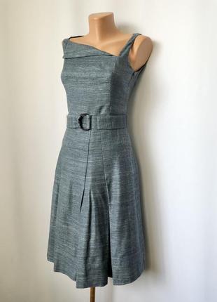 Akris punto платье шелковое плотное из шелка с поясом в винтажном стиле швейцария деловое котельное