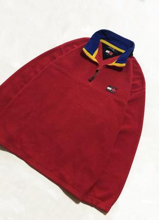 Идеальное состояние винтажный флисовый 1/4 пуловер tommy hilfiger1 фото