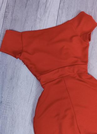 Фактурна сукня-олівець із відкритими плечима new look червоного кольору розмір 10 (м)6 фото