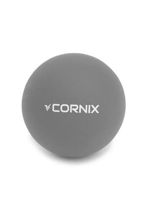 Масажний м'яч cornix lacrosse ball 6.3 см xr-0120 grey1 фото